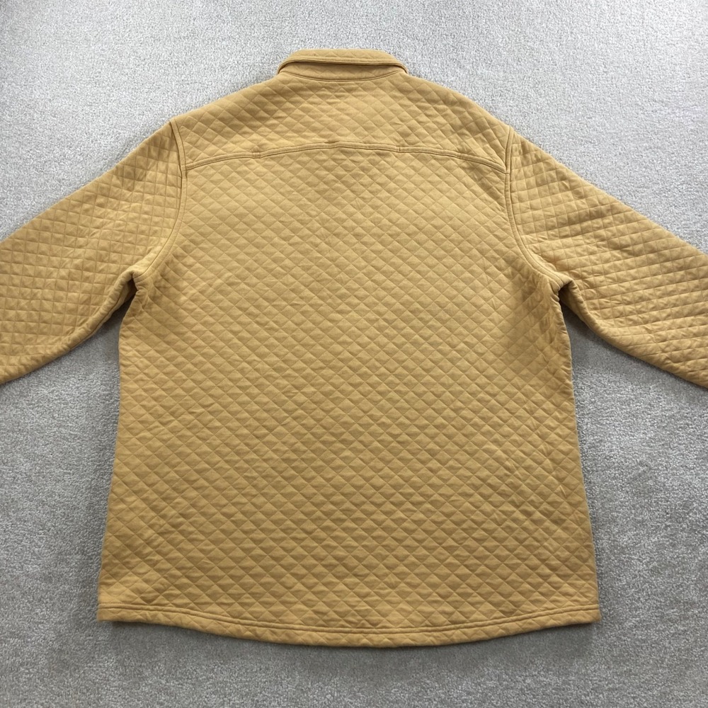LL Bean Quilted Shirt Jacket Mens Large Mustard Yellow Snap Traditional Fit - Picture 5 of 10
